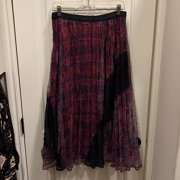 NWT Anthropologie Maeve Delphine Pleated Lace Midi Skirt Size 14 Runs Small - Picture 4 of 6